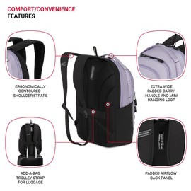 SwissGear Versa, Lavender Grey, 17.75-Inch