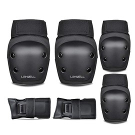 Skateboard Protector, Set of 6, Wrist, Elbow, Knee Guard, Skateboard Pads for Kids and Adults, Protection with Storage Bag (S Size: 120CM～150CM (47.2 - 59.1 inches) (KIDS～LADYS))