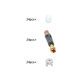 Jersvimc 24 Set 40mm Cam Screw and Dowel for Furniture Connecting, 3 in 1 Lock Nut Set 15mm Connector Bolt Fitting Cabinet Pre-Inserted Nut for Drawer Dresser