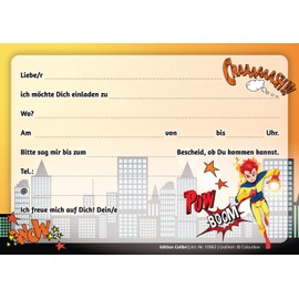 Edition Colibri (10963) Invitation Cards with "Incredible Superheroes" (10 Pieces) Set of 10 for the Superhero Children's Birthday Party for Boys and Girls