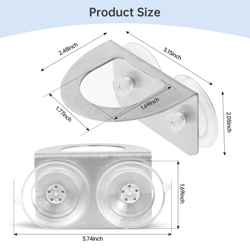 Stainless Steel Kitchen Sink Dish Brush Holder with Suction Cups,Scrub