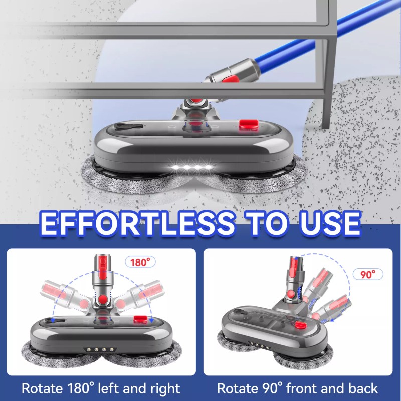 E.LUO Electric Mop Head for Dyson V7/V8/V10/V11 with 6 Pads