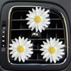 3Pcs White Cute Daisies Car Clip, Flowers Car Charm Air Vent Accessories Cute Automotive Interior Trim Decorations Gift for Girls Women
