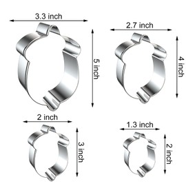 Acorn Cookie Cutter Set - 5", 4", 3", 2" - 4 Piece - Stainless Steel