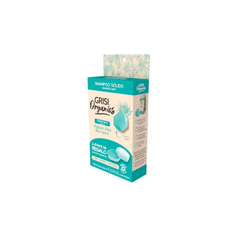 Shampoo Sólido Agave Azul para Cabello Seco, 75gr