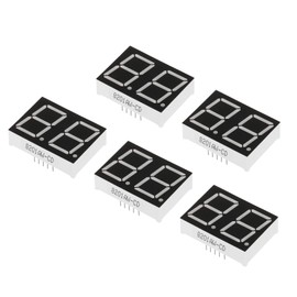 PATIKIL 5pcs Common Cathode 7 Segments 10 Pin 2 Bit 3.3V LED Display LED Display Module for Electronic Driver Board White
