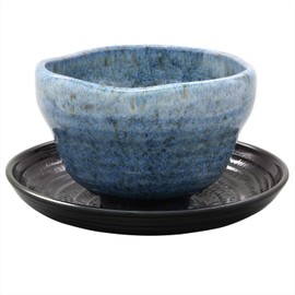 Mino Ware Loose Bowl (with Tea Cup) Pearly Blue Glaze Transformation