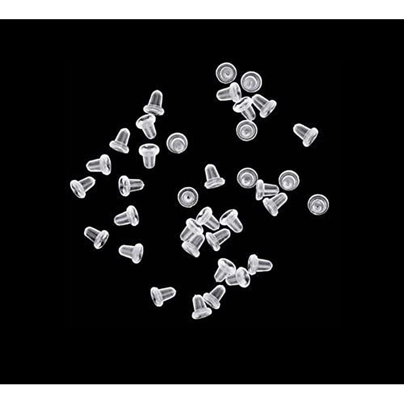 20 Clear Rubber Ear Stoppers 5 mm Replacement Pousettes Suitable