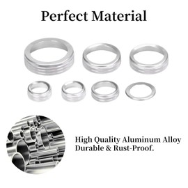 KUJOOY for Ford Maverick 2022 2023 2024 2025 Headlight Switch Knob Button Cover Trim Interior Accessories Aluminum 7pcs (Silver)