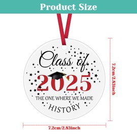 Class of 2025 Graduation Gifts for Her Him 2025 Graduation Gifts for Daughter Son Sister Christmas Ornaments College High School Graduate Decoration Present Ceramic Hanging