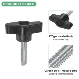 M METERXITY 20-Pack Thumb Screws, M6x20mm Tee Wing Knobs, Carbon Steel T Handle Clamping Screw Knob for Woodworking/Machinery/Equipment, Metric Thread Thumbscrew [Black]