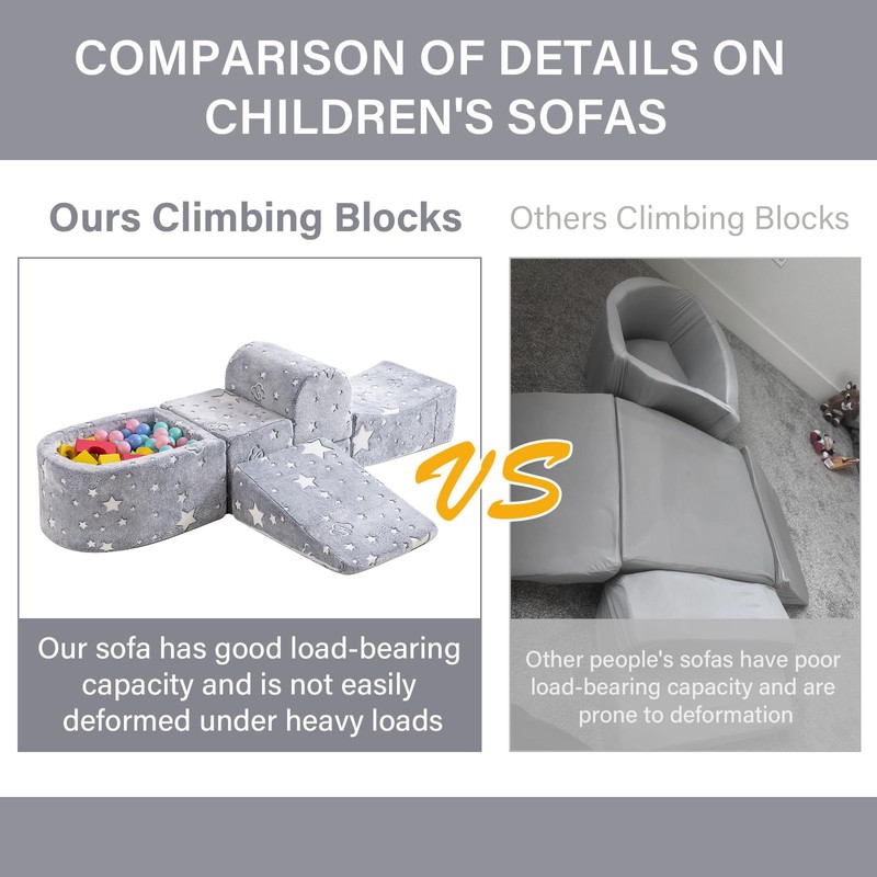 Tiita Foam Climbing Blocks with Small Ball Pit Playground for
