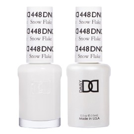 DND Gel Polish Set, White Collection, UV/LED Gel Polish and Air Dry Nail Lacquer, Matching Chip-Free Polish Duo, 448 Snow Flake, 0.5 Fl Oz