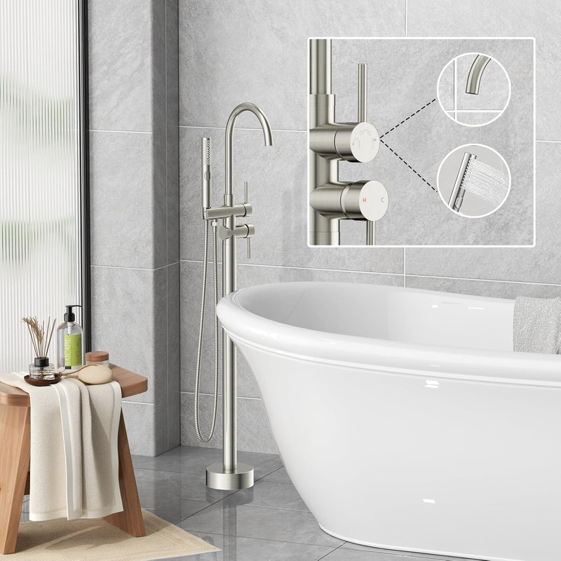 Free Standing Bathtub Faucet Set: SR SUN RISE Floor Mount