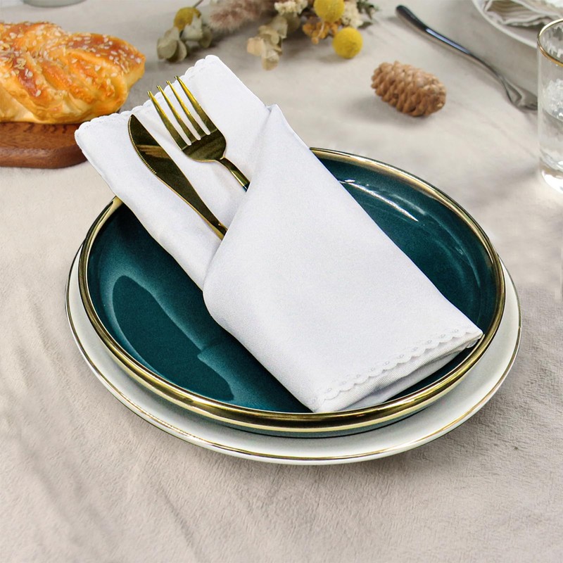 BIT.FLY Fabric Napkins White - Set of 20 Polyester Napkins