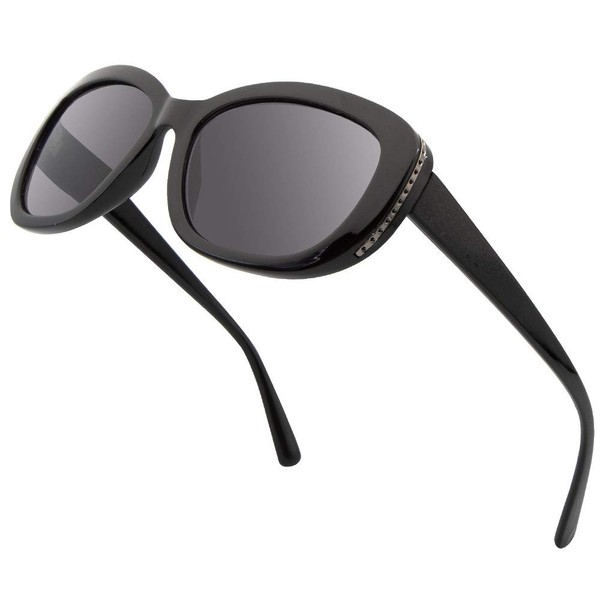 VITENZI - Gafas de sol para lector, diseño vintage, color negro