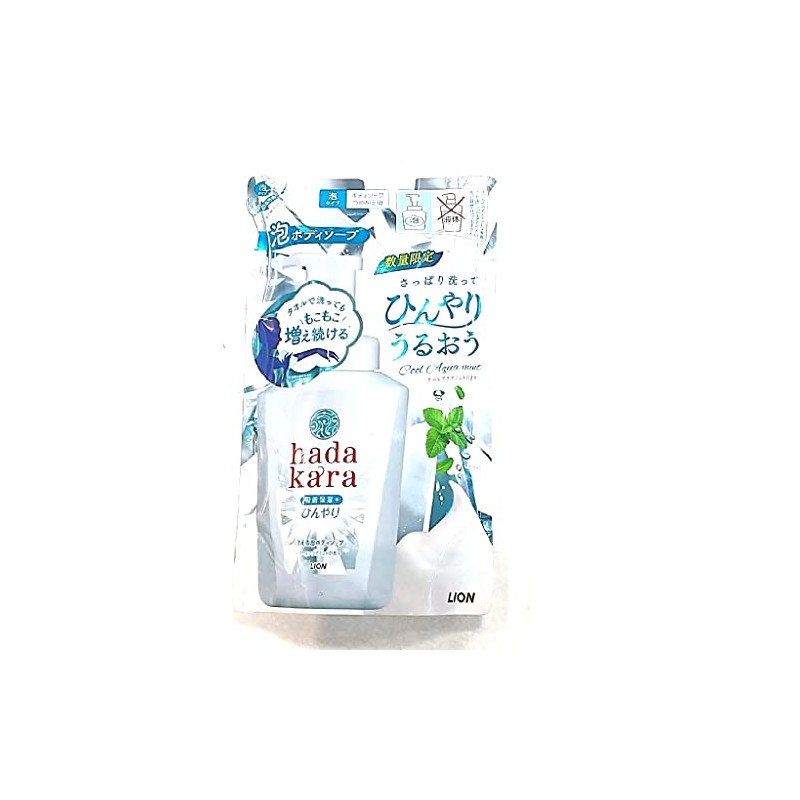 Lion Hadakara Foaming Body Soap Cooling Type Replacement 14.2 fl