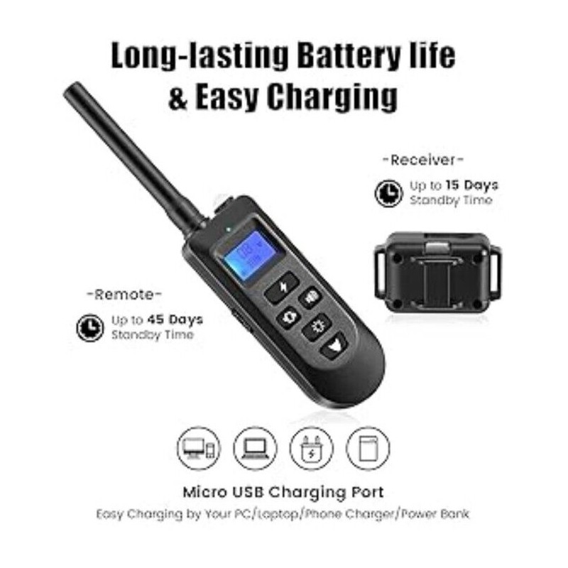 Dog Shock Collar for Large Dog - Rechargeable Dog Training