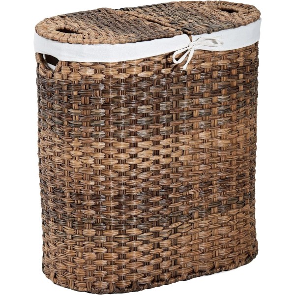 Unbranded Handwoven Laundry Bin Basket W/ Lid & Handle Clothes