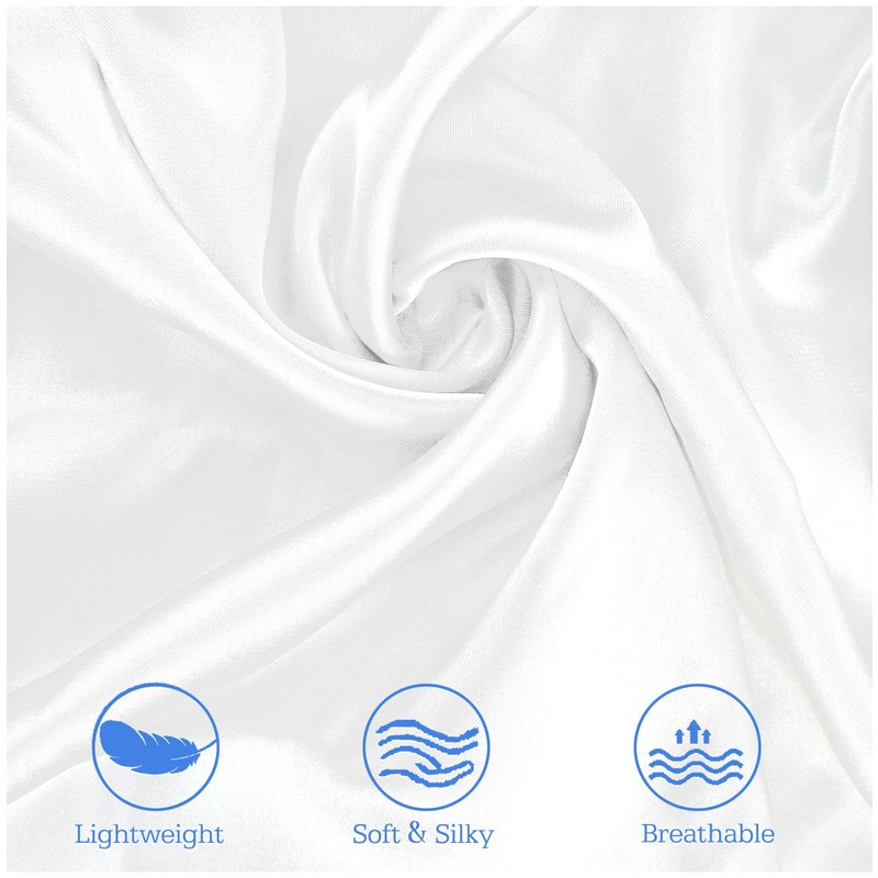 Pack of 2 Satin Pillowcases for Memory Foam Pillows, 40