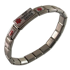 Gadow Jewelry Heart Transplant Survivor Medical Alert ID Bracelet for Men or Women Stainless Steel Awareness