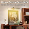 Aipsun 23.6" Brass Picture Lights for Wall Rechargeable,12000mAh Battery Operated
