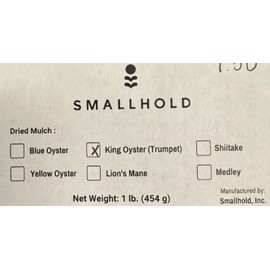 Smallhold Organic Dried King Oyster Trumpet Mushrooms 1.5 Pounds US Seller