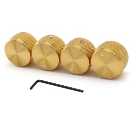 Unbranded 4Pcs Aluminum Guitar Knobs Electronic Control Pot Cap Volume Audio Knobs Gold