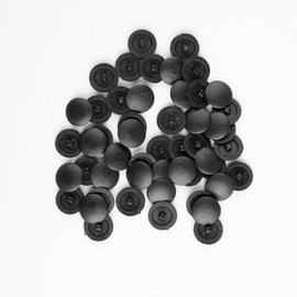 Tabanzhe 50 PCS Cross Head Screw Cover Caps-12mm Black Plastic Hinged Screw Caps,Snap-in Dust Screw Protection Covers for Hiding Phillips Screws of Cabinet Shelf Wardrobe Furniture