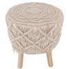 GURU SHOP Macrame Stool, Natural Boho Stool - Model 2,