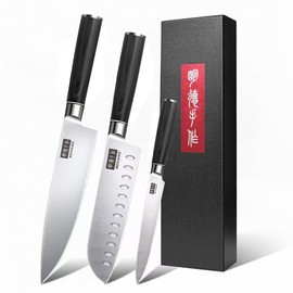 MDHAND Kitchen Knife Set - 3 Piece High-Carbon Stainless Steel Chef Knife Set, Ultra Sharp Professional Knives Set for Meat Vegetables Fruit, Rust Resistant, Ergonomic Handle
