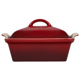 Le Creuset Stoneware Heritage Covered Square Casserole, 2.5 qt. (9"), Cerise