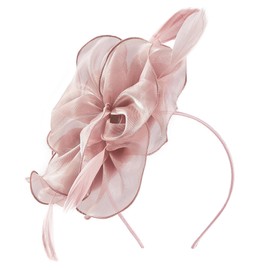 Zando Fascinators Hats for Women Tea Party Hat Feathers Kentucky Derby Hats for Women 2024 Flower Fascinator Headband Headpiece Cocktail 20s 50s Tea Hat Wedding Church Hair Clip Floral Pink Fascinator