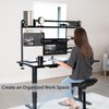 VIVO Clamp-on 50 inch Desktop Shelving System for Sit Stand