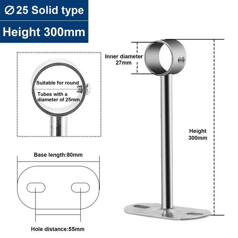 LEPEVNEY Ceiling-Mount Bracket for 25mm Dia Rods - Wardrobe Pipe