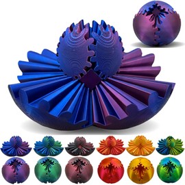 Gear Ball - 3D Printed Gear Ball Spin Ball or Cube Fidget Toy, Gear Sphere, Gear Ball Fidget Toy, Stress Ball, Gear Toy for Stress and Anxiety Relaxing (Purple)