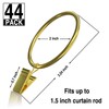 44 Pack Curtain Rings with Clips 2 inch Gold for