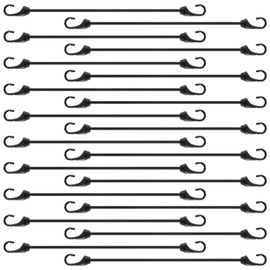 Small Bungee Cords with Hooks 12 inch-20PCS Bungee Straps with Hooks with UV Resistant-5 MM Diameter Black Bungee Cords Hooks for Basic Securing