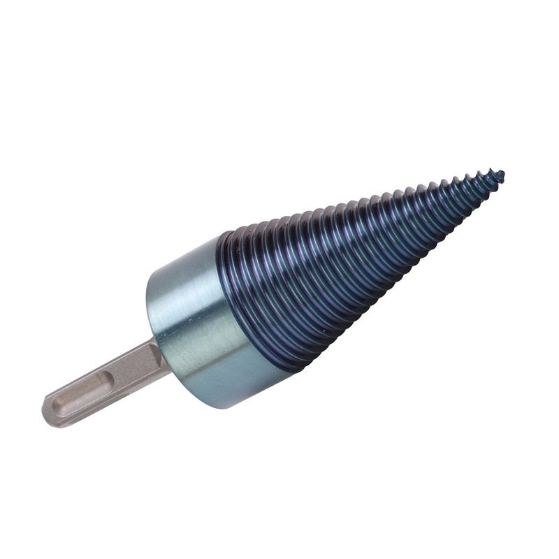 Firewood Split Drill Bit Square Shank BluePlated Screw Cone Head