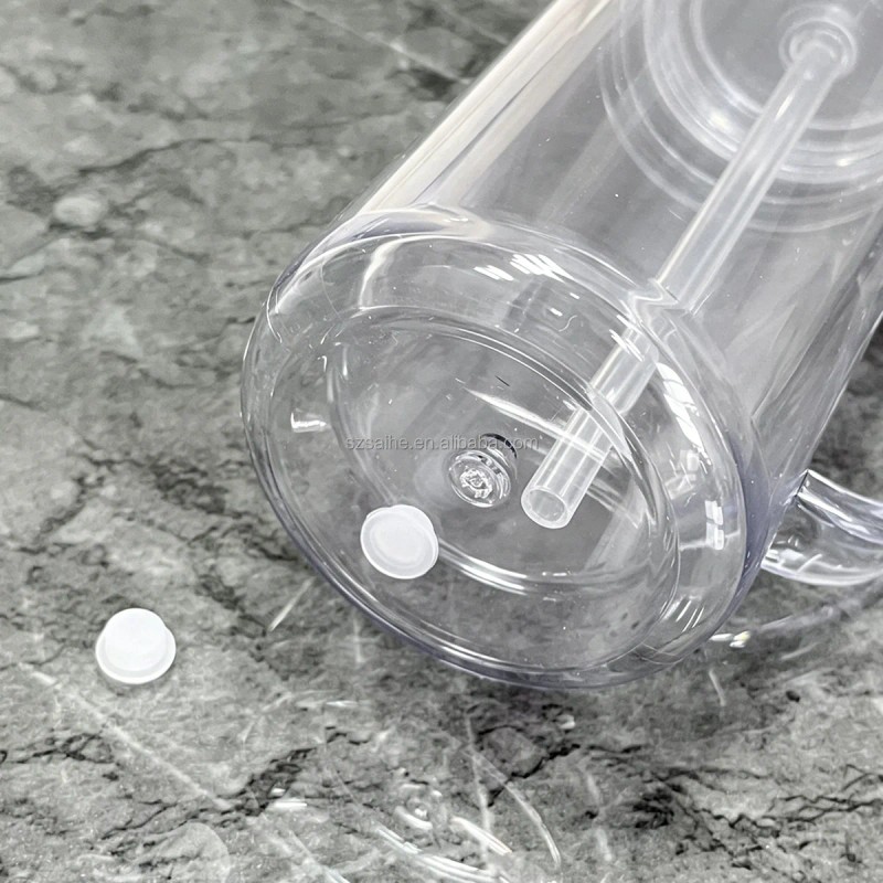 16oz/20oz Pre-drilled Plastic Snow Globe Bottle with Clear Colourful Lid