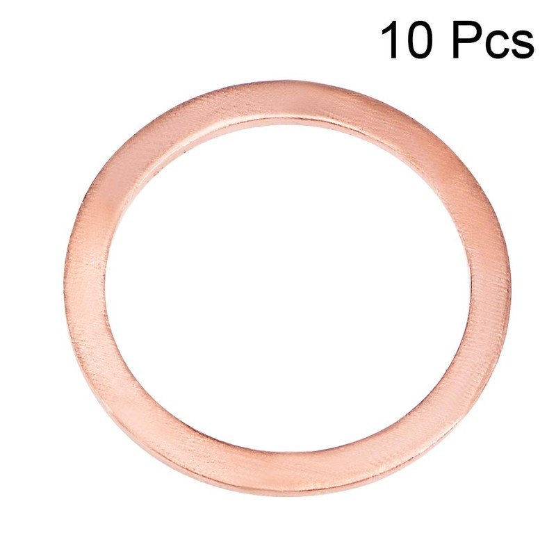 sourcing map 10Pcs 24mm x 30mm x 1.5mm Copper Flat
