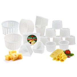 Kit de fabricación de queso suave para principiantes, moldes de queso pequeño, moldes de queso crema para hacer queso, molde para queso Fresco Casero, 16 piezas