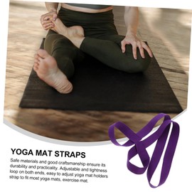 Kisangel 2pcs Yoga Mat Straps Yoga Bolsters Yoga Strap Equipment Yoga Mat Carrier Band Yoga Roller Carrier Yoga Mat Sling Yoga Straps for Mat Storage Purple Stretch Belt Cotton