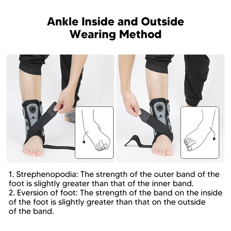 Ankle Support Brace Adjust Tightness Soft Fabric Spring Feet Stabilizer