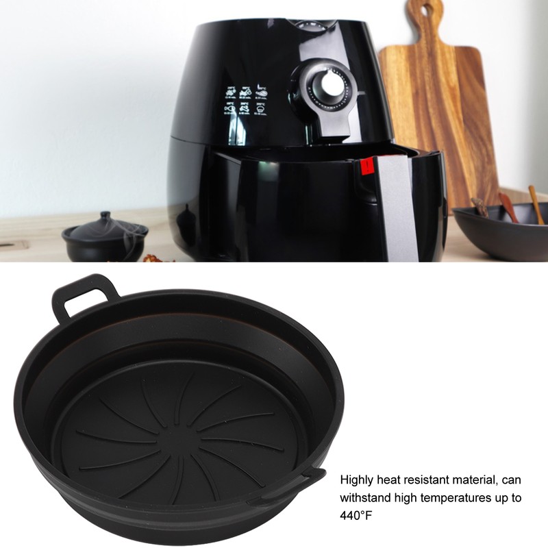 2 PCS Fryer Silicone Baskets with Handle 7.5inch Round Silicone