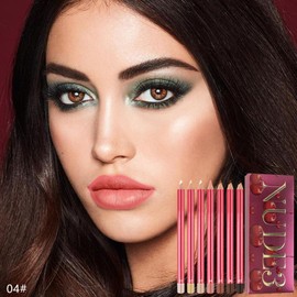 JUAAZIN 12Pcs Lip Liner Pencil Set - Matte Lip Combo for Women, Waterproof & Smudgeproof, Precise Lip Shaping & Sculpting, Includes Sharpener, Assorted Colors Set A