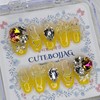 Yellow Glem Handmade Nail Tips - Lipstick / 옐로우 글렘