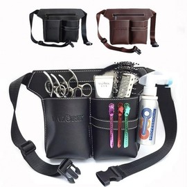 Hair Stylist Scissor Holster Waist Bag Tool Storage Brown 10ea