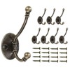 Beilala Brass Coat Hooks Wall Mounted, 8 Pack Heavy Duty