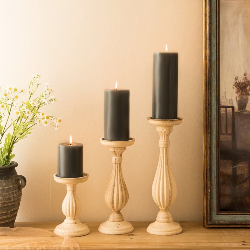 MOZEAL 3" x 4" Hand-Poured Unscented Candle,Dripless Pillar Candle Set